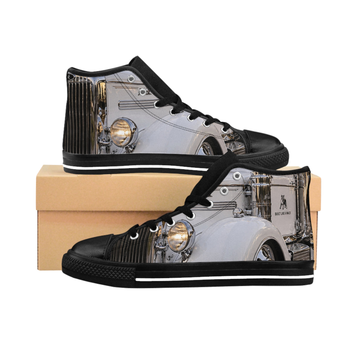RIGGS 360 Vintage Car High-Top Sneakers — Classic Antique Automobile Print