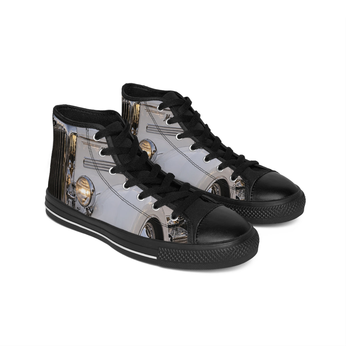 RIGGS 360 Vintage Car High-Top Sneakers — Classic Antique Automobile Print
