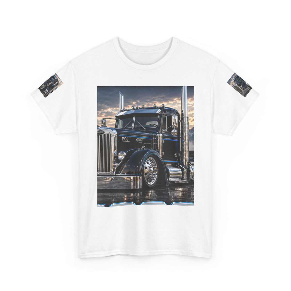 Classic Semi Truck T‑Shirt — Vintage Black Rig Photo Tee