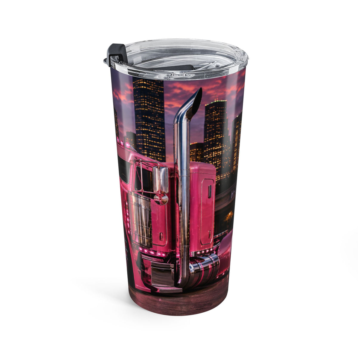 20oz Pink Semi Truck Tumbler – Retro City Rig Travel Cup
