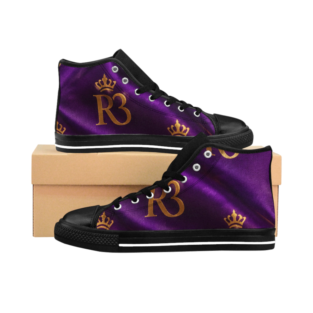 Purple Royal Monogram High-Top Sneakers