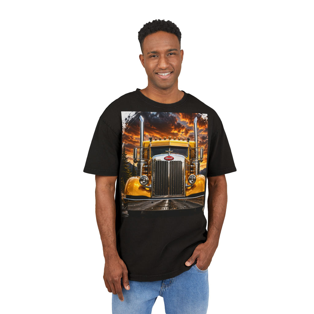 RIGGS 360 1940 Yellow Semi Truck Vintage Acid Wash Tee
