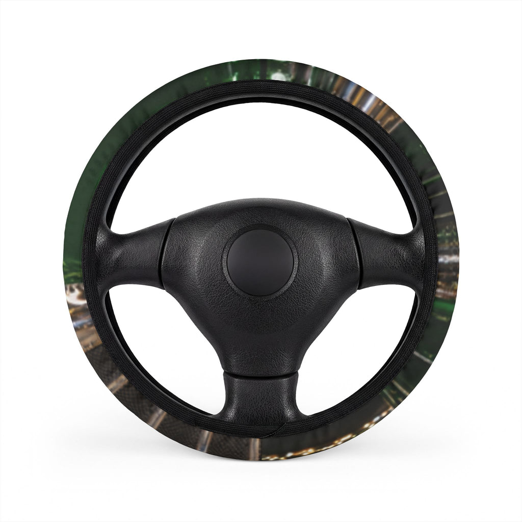 Camouflage Steering Wheel Cover — Green Camo Car Accessory, Grip & Protection