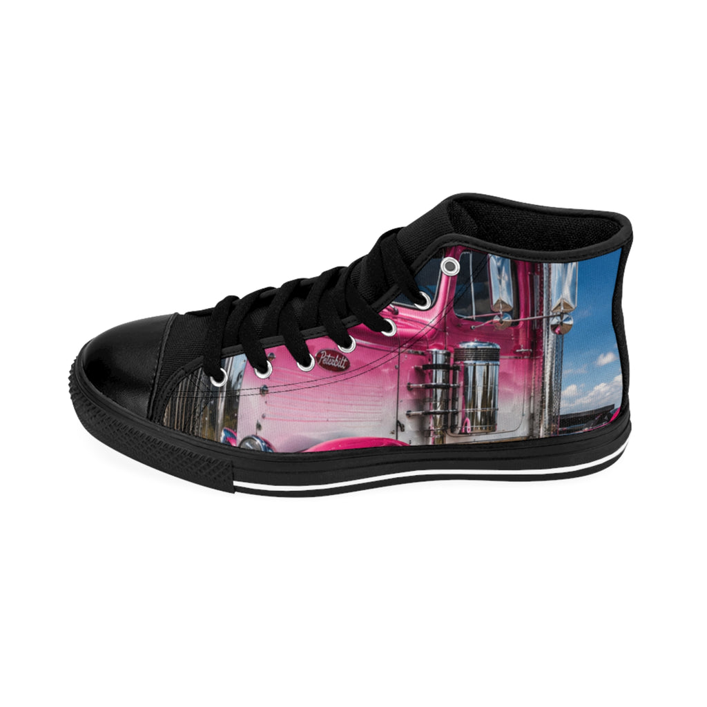Truck Graphic High-Top Sneakers — Pink Semi Cab Print
