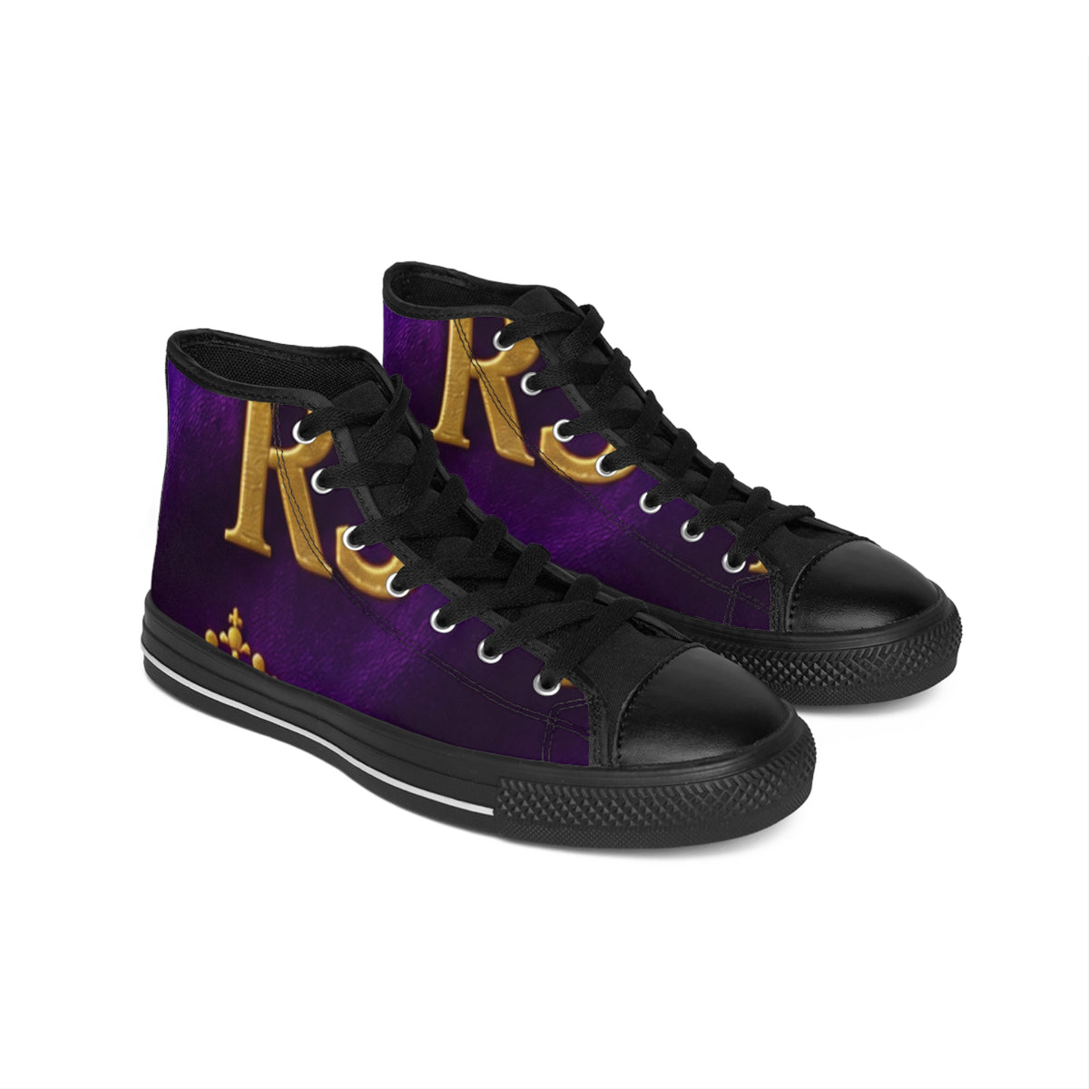 RIGGS 360 Purple Gold 'K' High-Top Sneakers — Royal Monogram Men's Classics