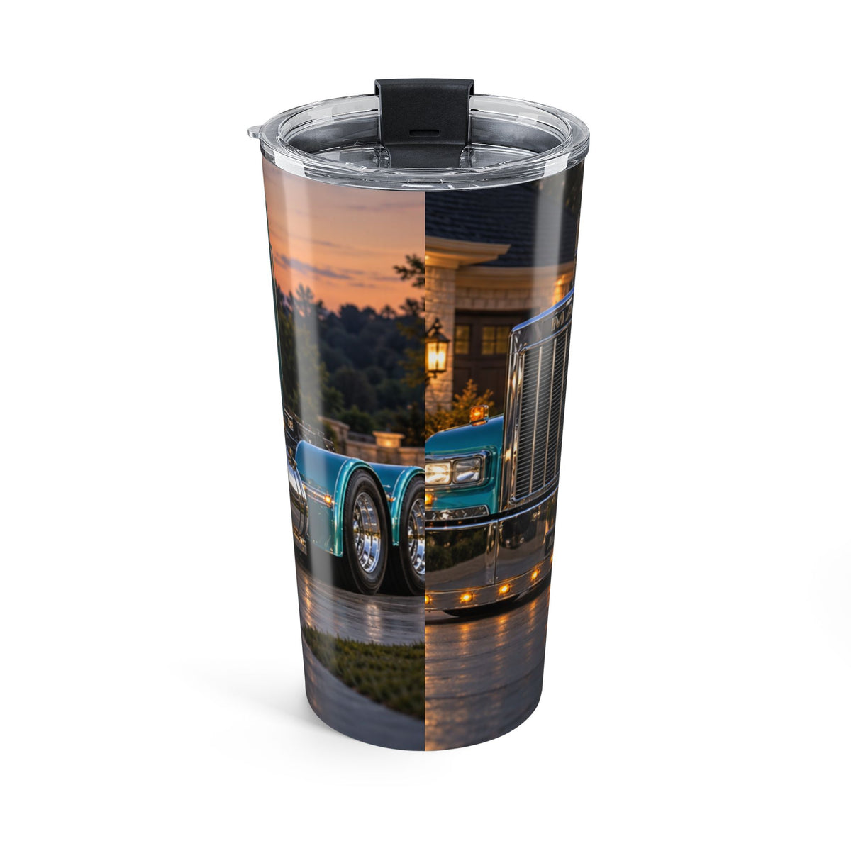 20oz Truck Tumbler — Teal Semi-Truck Travel Mug