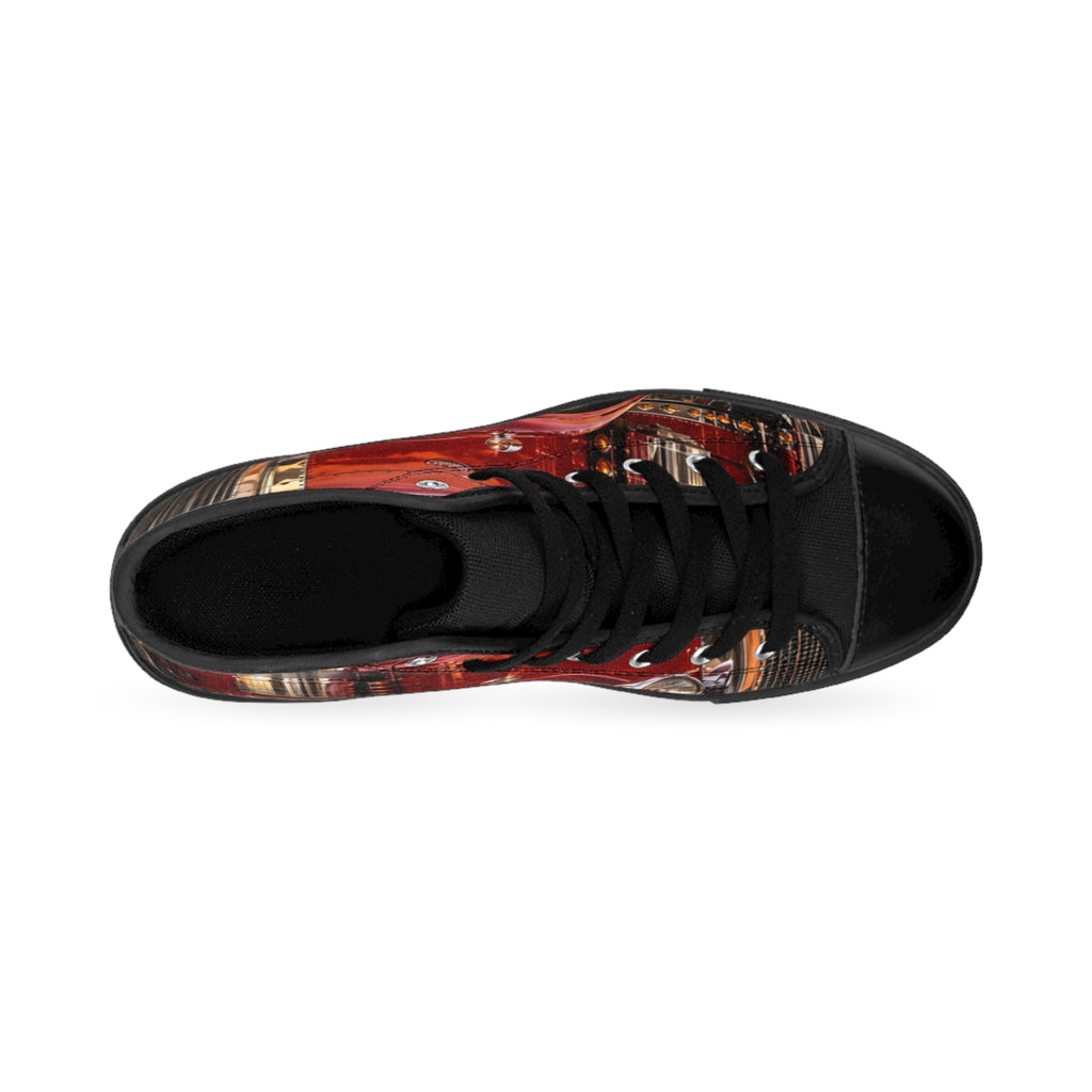 RIGGS 360 Vintage Red Truck High-Top Sneakers — Classic Retro Automotive Men’s Shoes