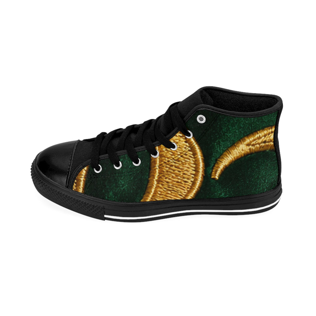 RIGGS 360 Green & Gold Crescent High-Top Sneakers — Men’s  Classic Canvas Shoes