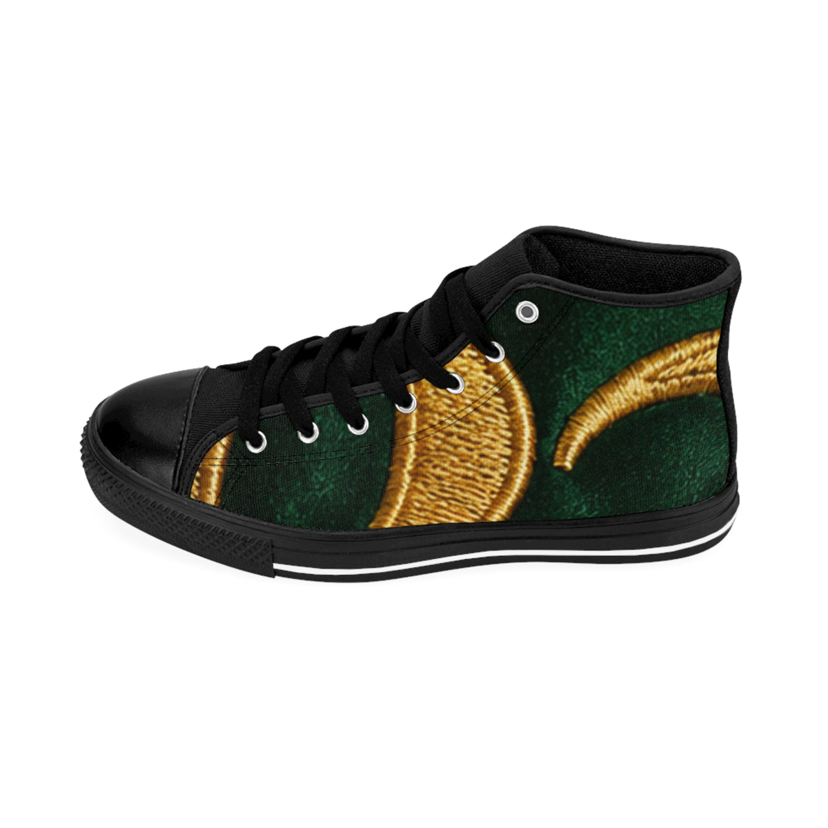 RIGGS 360 Green & Gold Crescent High-Top Sneakers — Men’s  Classic Canvas Shoes