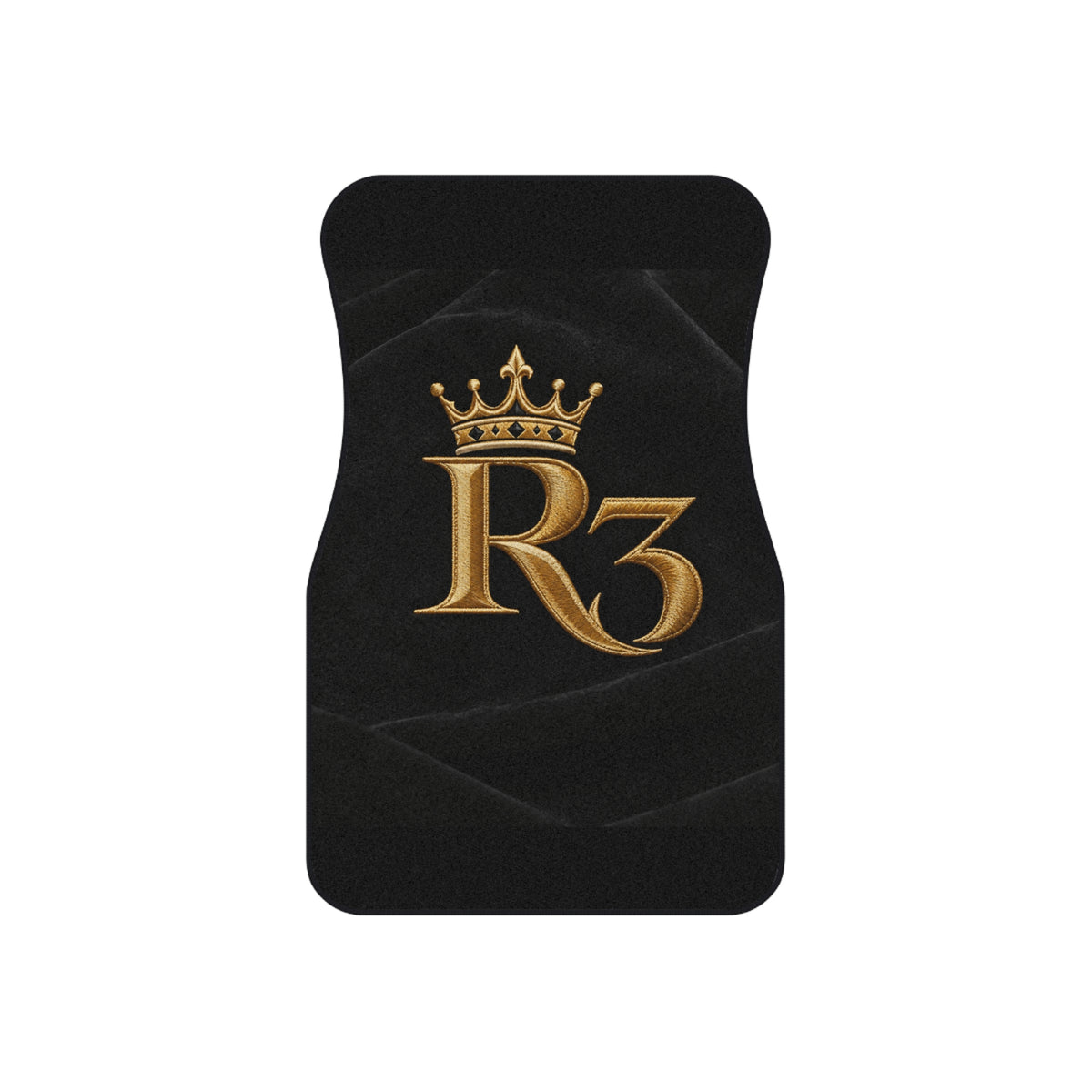 Royal R3 Emblem Car Mats – Black & Gold 4-Piece Floor Mat Set