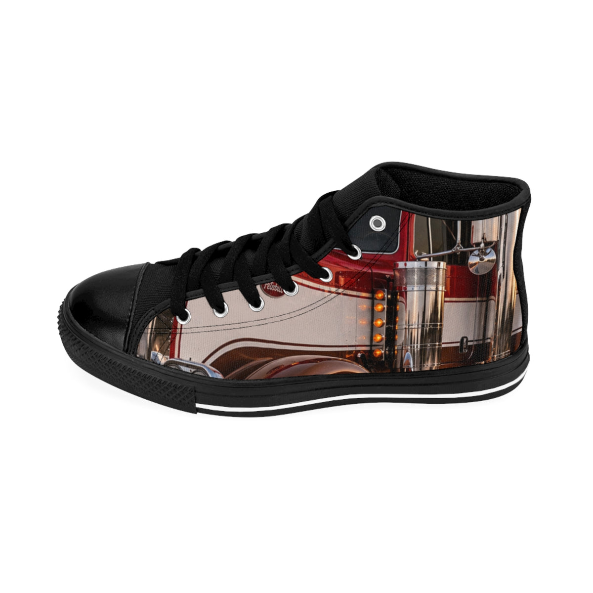 RIGGS 360 Vintage Firetruck Men’s Classic Sneakers — Retro Fire Engine Print High-Tops