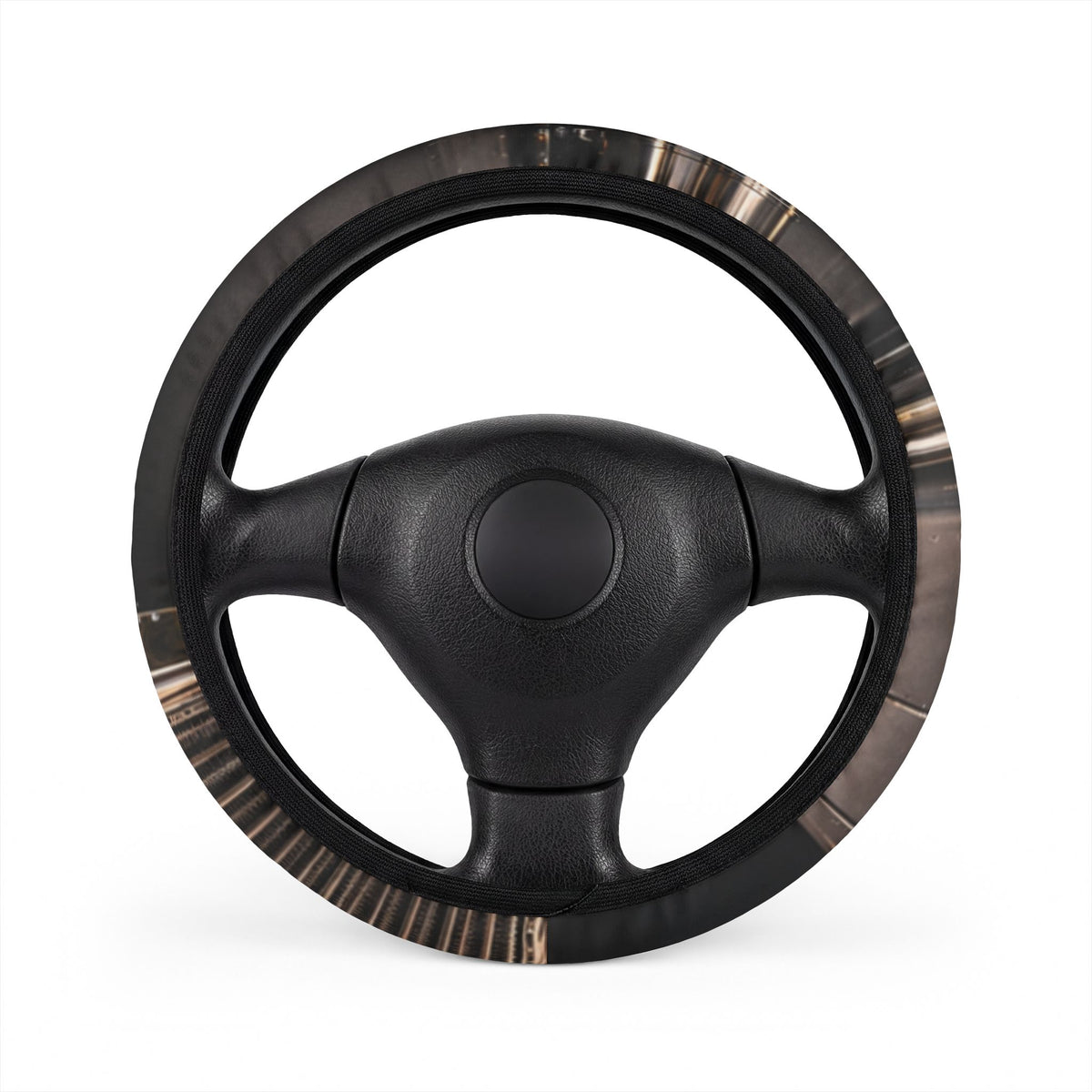 Steering Wheel Cover — Brown Wood Grain Anti-Slip Car Accessory