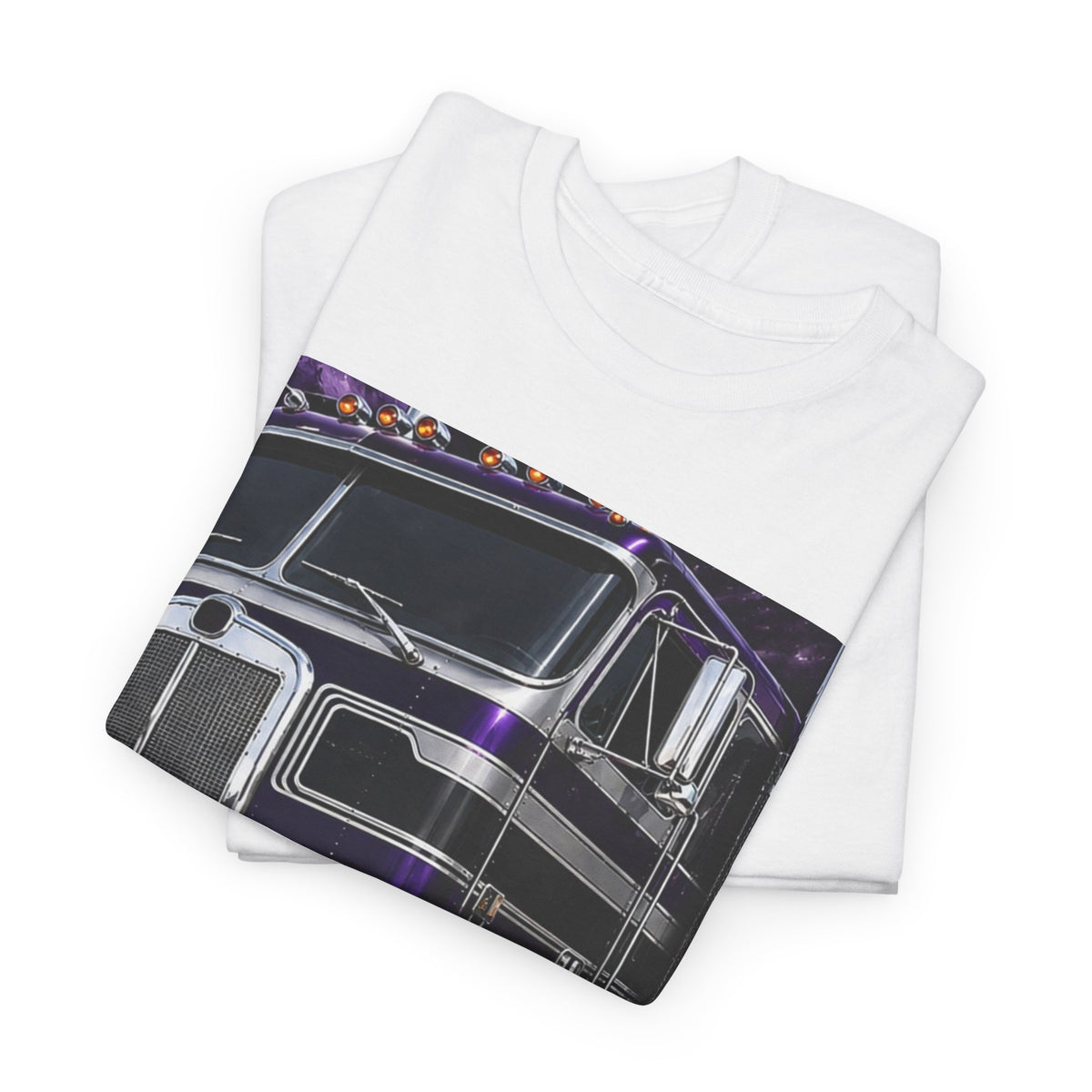 Truck Driver Graphic Tee — Purple Kenworth Big Rig Crewneck