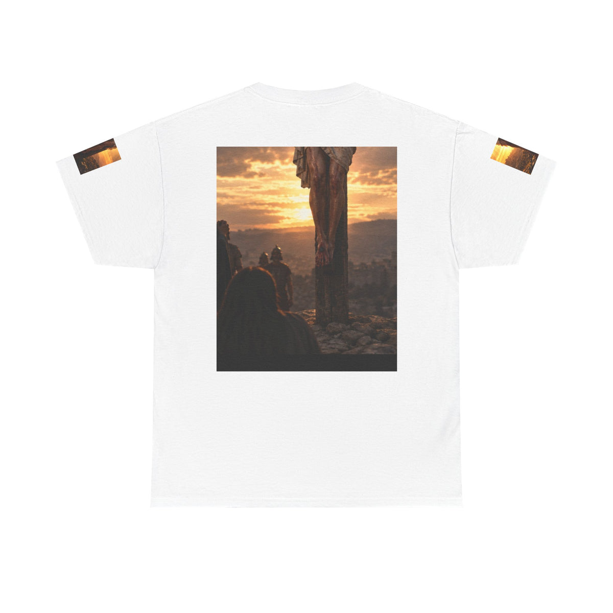 Crucifixion Sunrise Tee — Christian Faith Jesus Cross Graphic T-Shirt