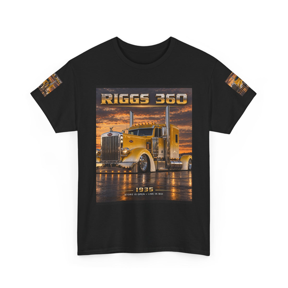 Riggs 360 Yellow Semi Truck Tee — Trucker Graphic Shirt