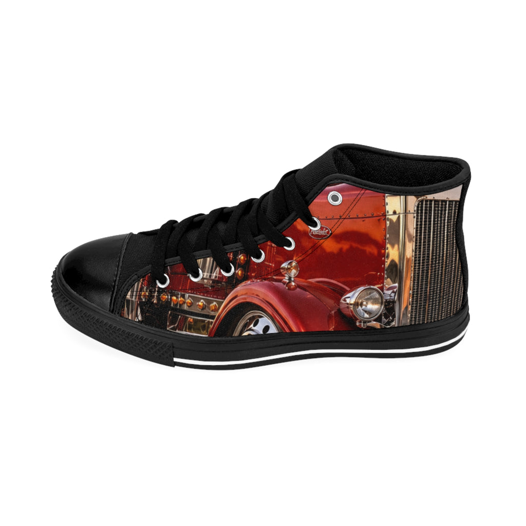 RIGGS 360 Vintage Red Truck High-Top Sneakers — Classic Retro Automotive Men’s Shoes