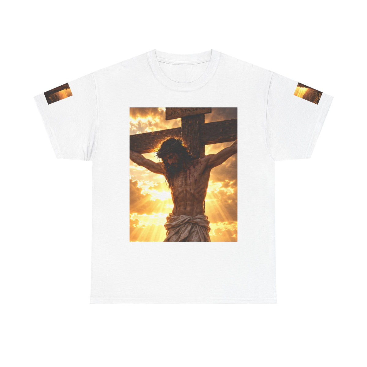 Crucifixion Sunrise Tee — Christian Faith Jesus Cross Graphic T-Shirt