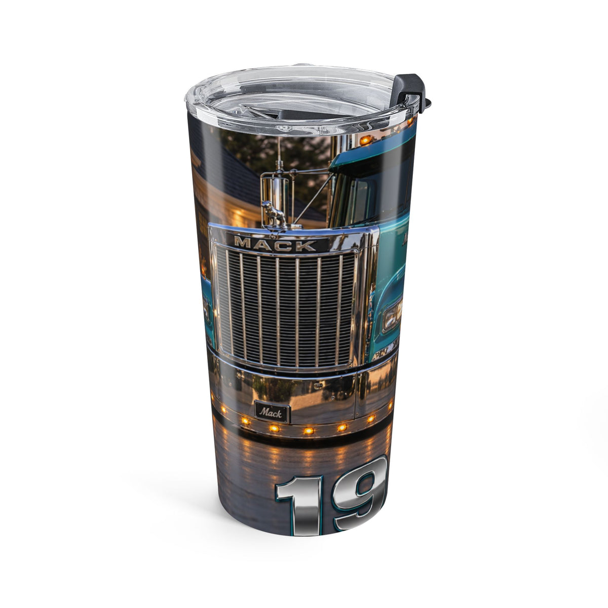 20oz Truck Tumbler — Teal Semi-Truck Travel Mug