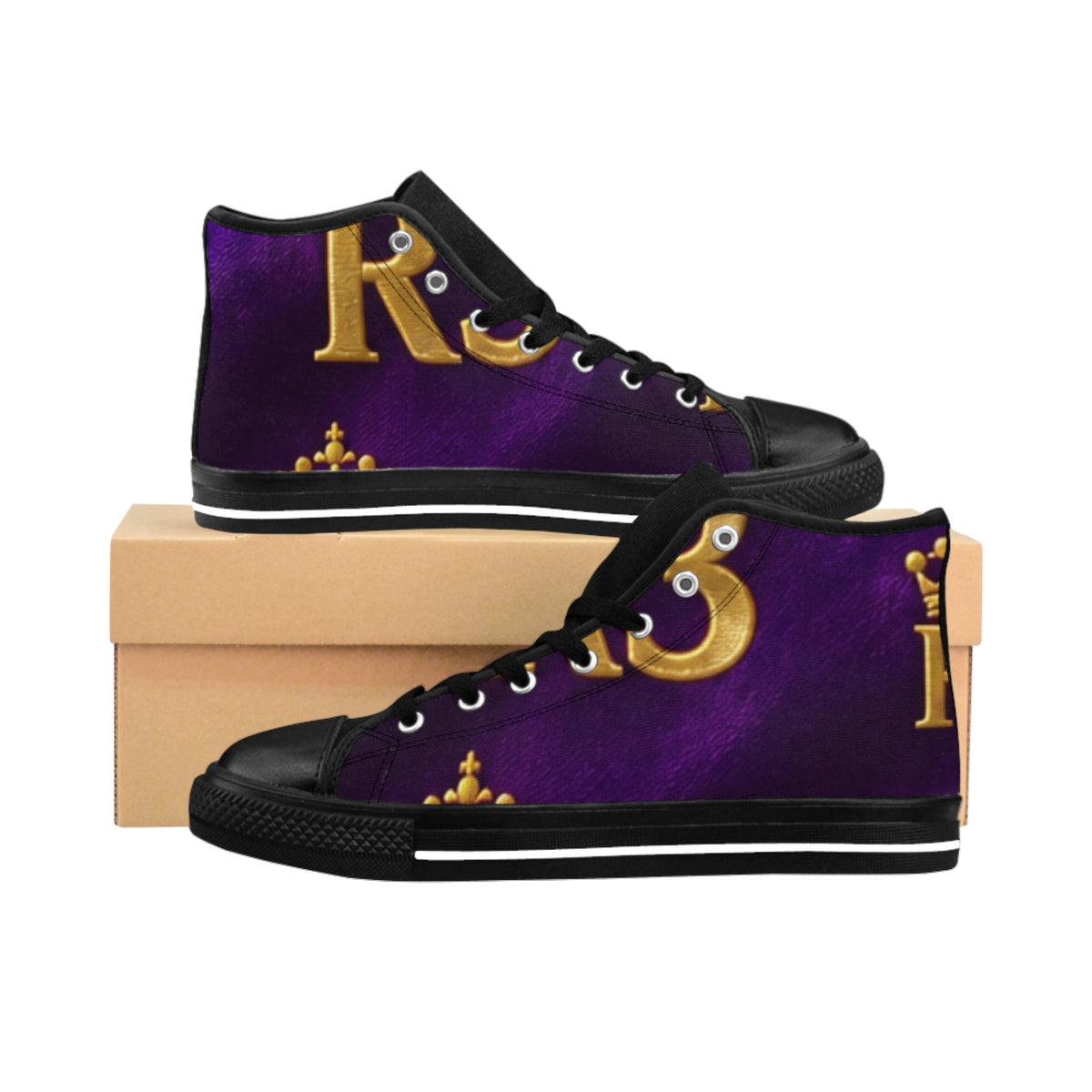 RIGGS 360 Purple Gold 'K' High-Top Sneakers — Royal Monogram Men's Classics