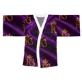 RIGGS 360 Royal Purple Kimono Robe — Gold Crown Monogram AOP
