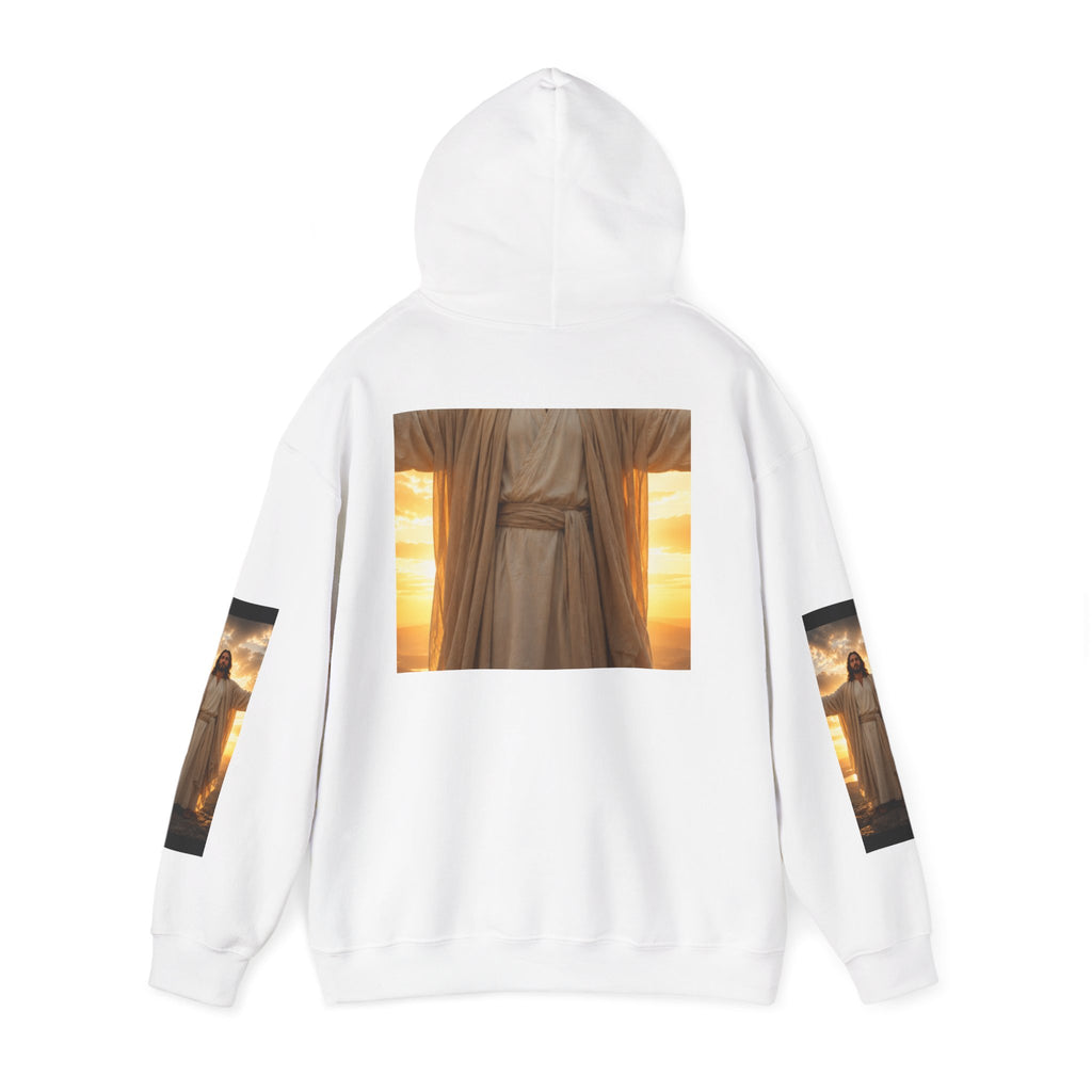 RIGGS 360 Sunset Cloak Hoodie — Serene Draped Robe Graphic Hooded Sweatshirt
