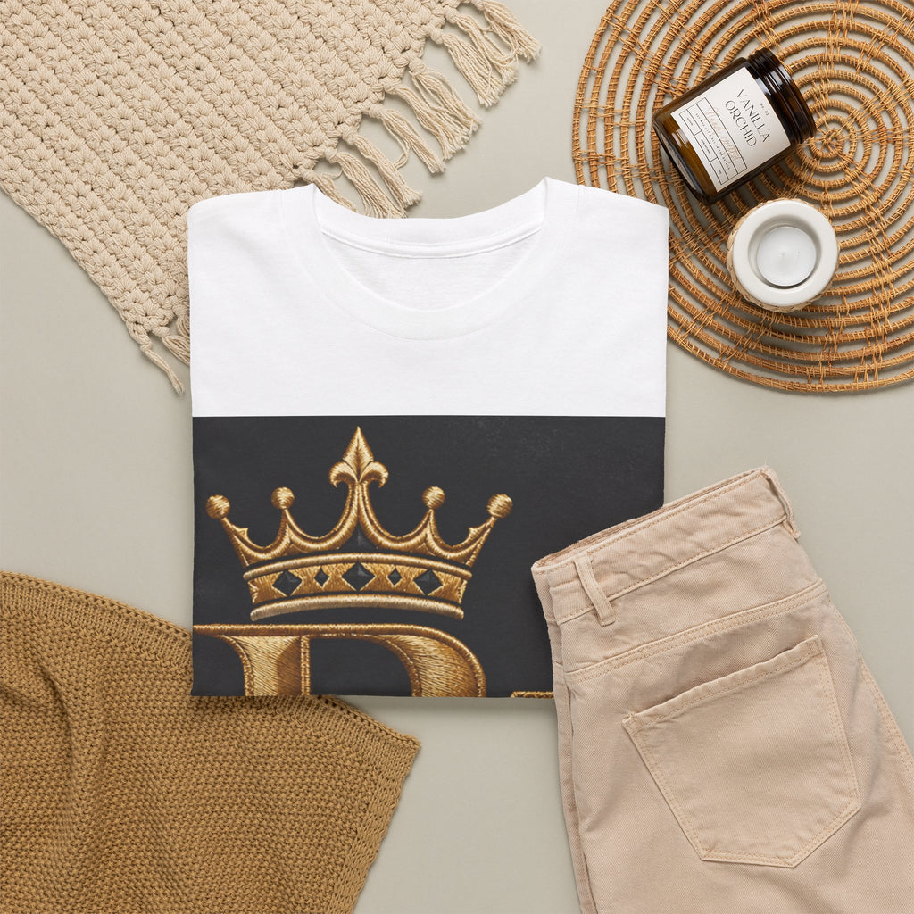 Royal R3 Crown T-Shirt — Gold Monogram Graphic Tee