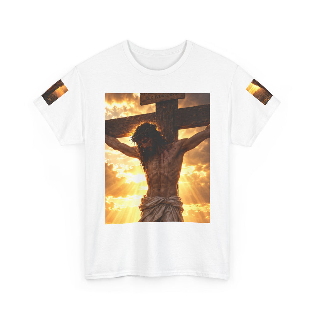 Crucifixion Sunrise Tee — Christian Faith Jesus Cross Graphic T-Shirt