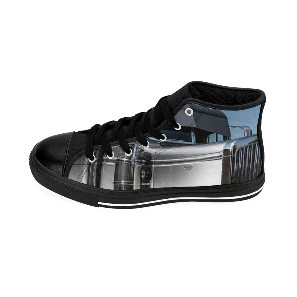 RIGGS 360 Classic High-Top Sneakers — Industrial Metal Train Photo Print