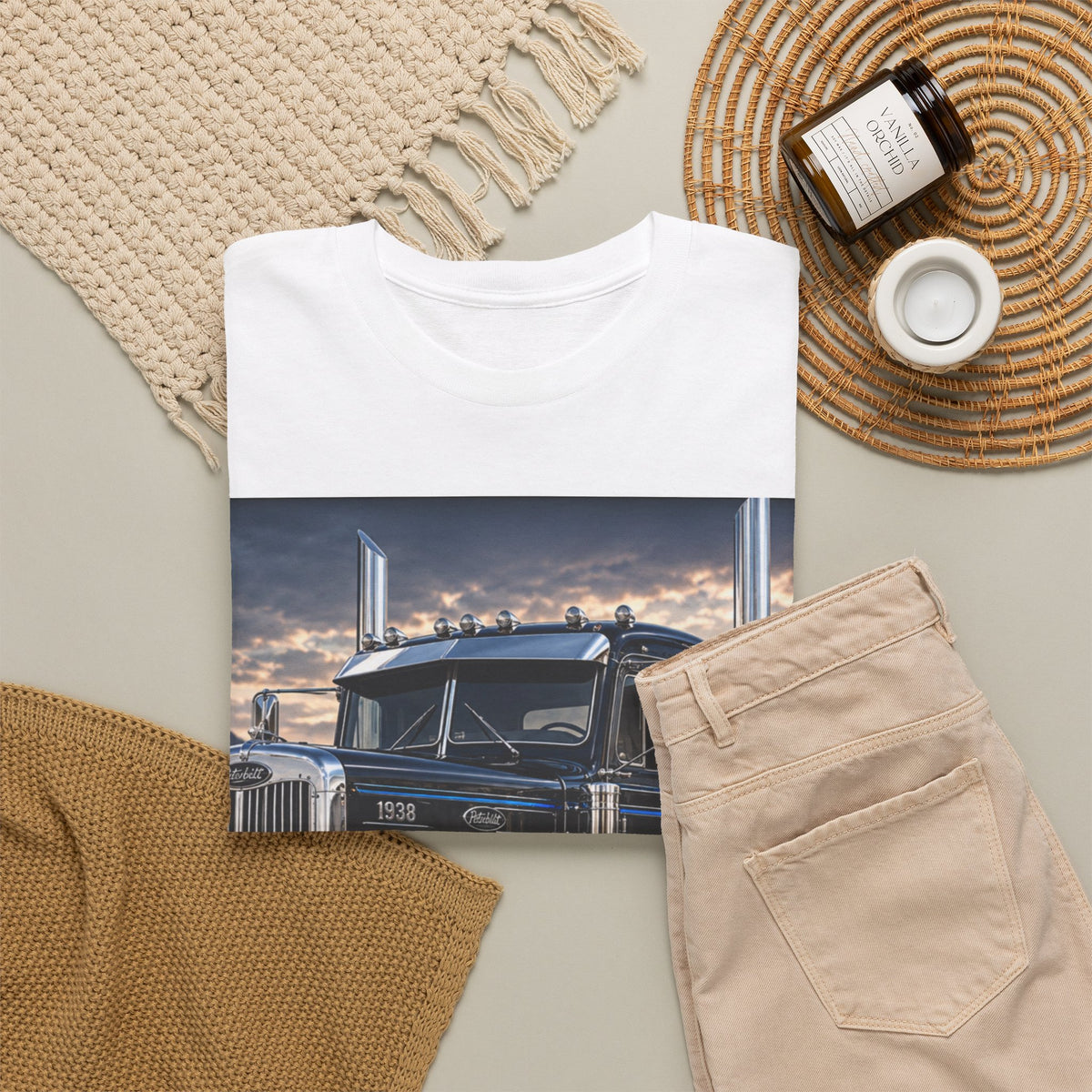 Classic Semi Truck T‑Shirt — Vintage Black Rig Photo Tee