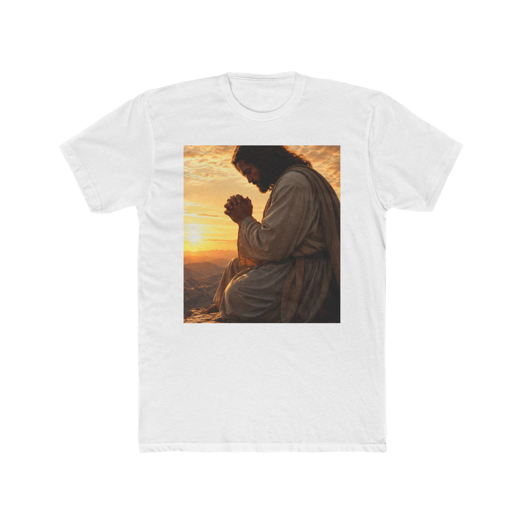 RIGGS 360 Jesus Praying Tee — Faith Christian T-Shirt, Sunrise Prayer Graphic