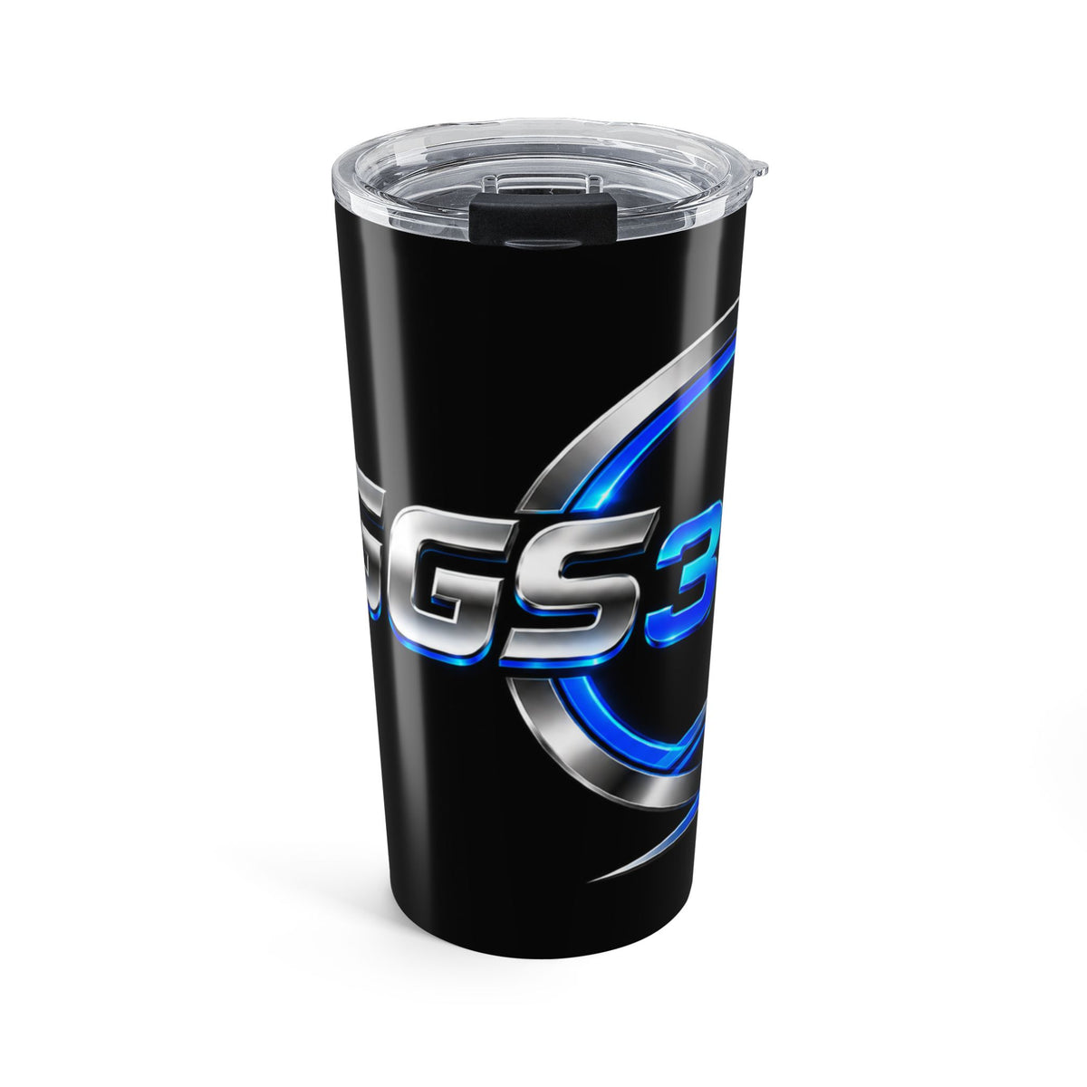 20oz Stainless Steel Gaming Logo Tumbler — Blue & Black Energy Drink Cup