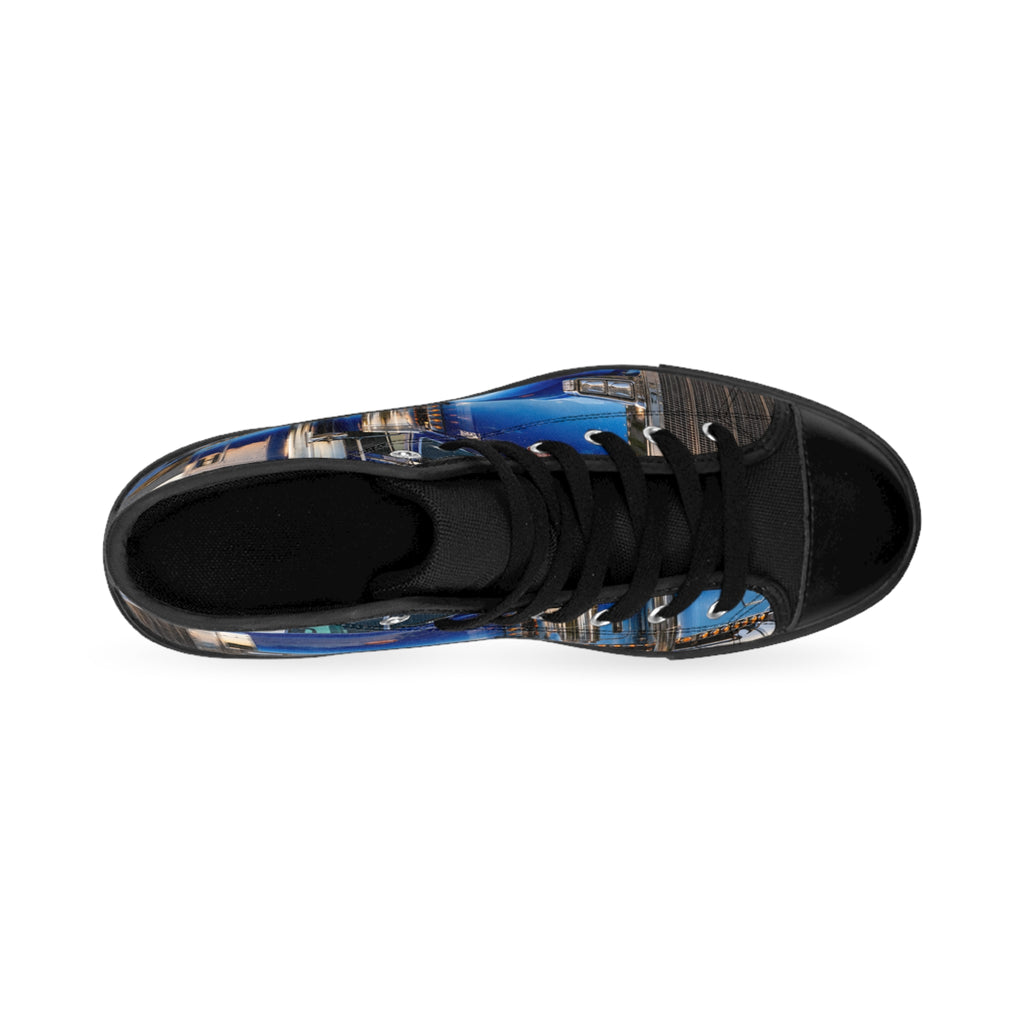 RIGGS 360 Blue Big Rig Truck High-Top Sneakers — Men's Classic Trucking Shoes